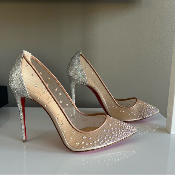 Christian Louboutin Follies Strass Pointed Toe Pump NWOT nerver worn Bridal Glam - Picture 6 of 13
